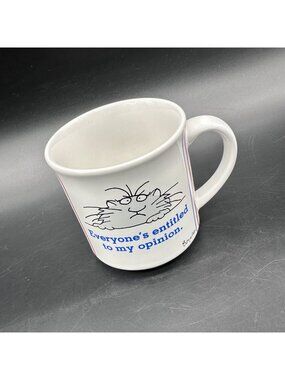 Vintage Boynton Mug Everyones Entitled To My Opinion Cat 1980s Japan Ceramic